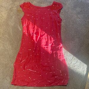 Linen Made in Italy Shift w Pockets Dress Pink & White Size SMALL